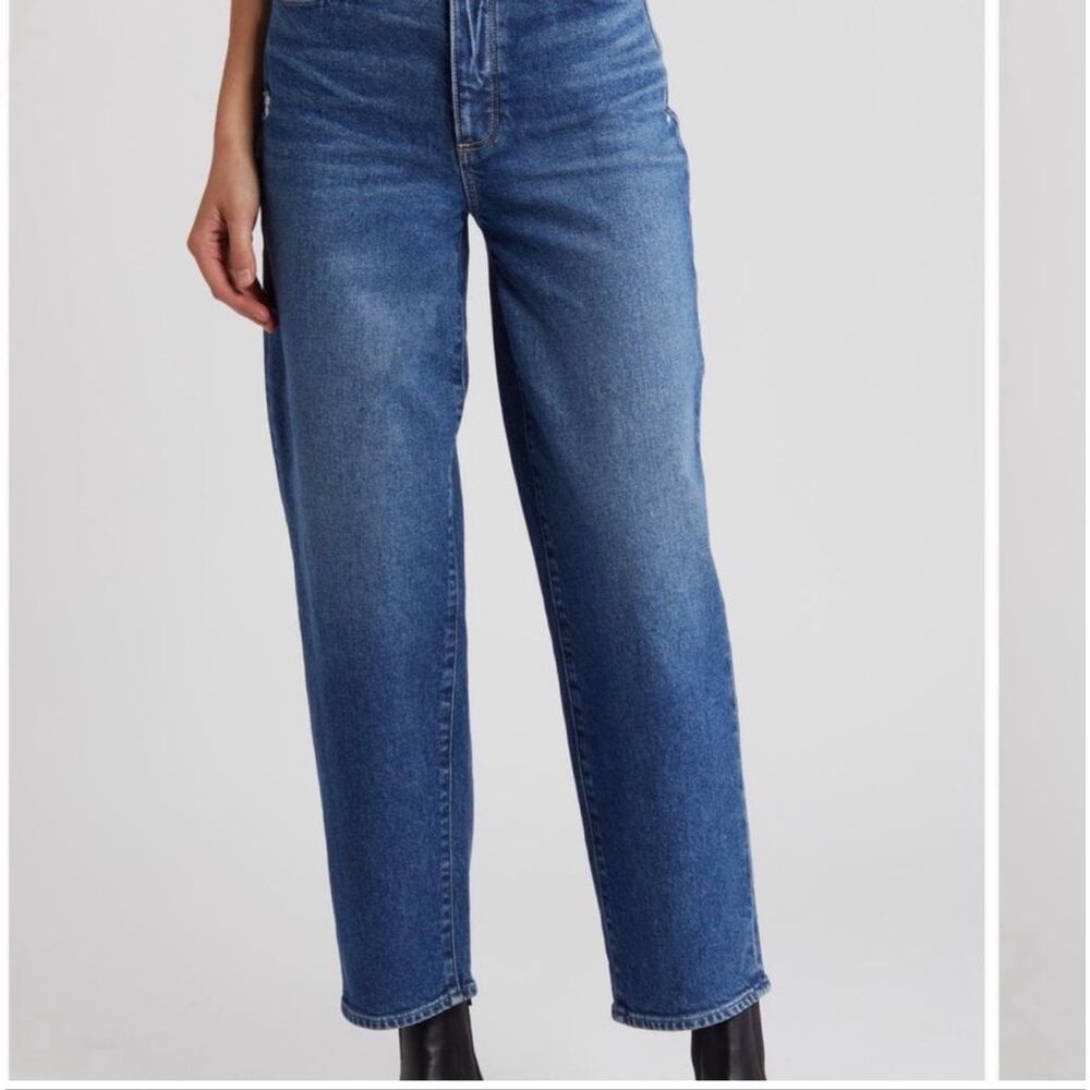 New Paige Alexis Barrel Jeans High Rise Women’s Size 31 Blue Trendy Comfort